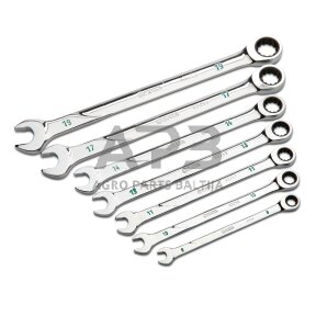 Kombinuotų raktų su terkšle rinkinys 7vnt. (8-19mm) 120XP