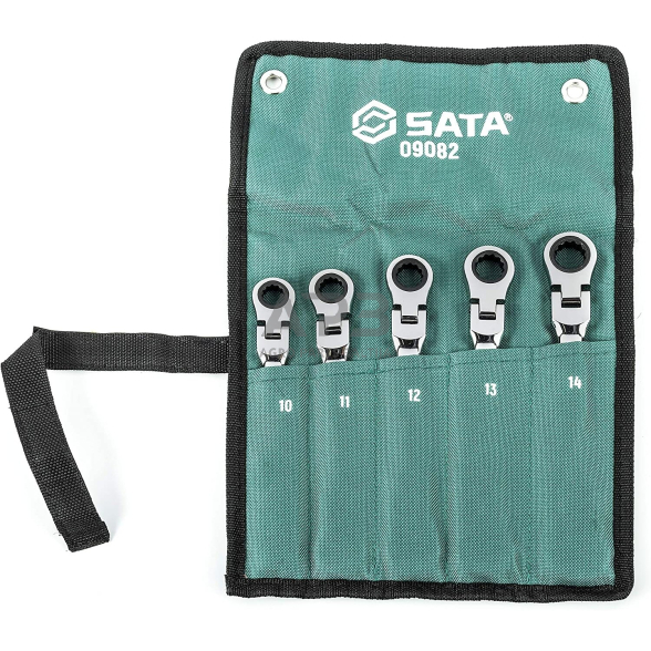 Kombinuotų raktų su lanksčia terkšle rinkinys 5vnt. (10-14) Kombinuotų raktų su lanksčia terkšle rinkinys 5vnt. (10-14)