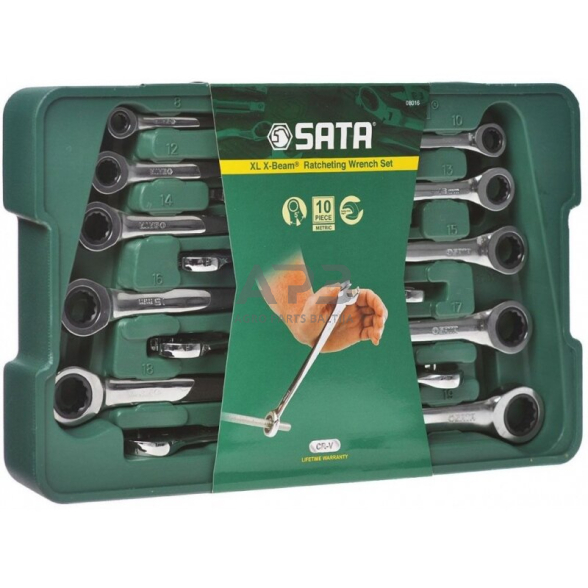 Kombinuotų raktų su terkšle X-Beam rinkinys 10vnt. (8-19) Kombinuotų raktų su terkšle X-Beam rinkinys 10vnt. (8-19)