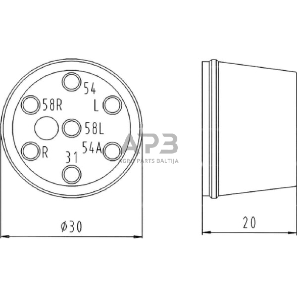 Kontaktinio lizdo korpusas ERICH JAEGER ISO 17124, 031596JAE 2 Kontaktinio lizdo korpusas ERICH JAEGER ISO 17124, 031596JAE 2