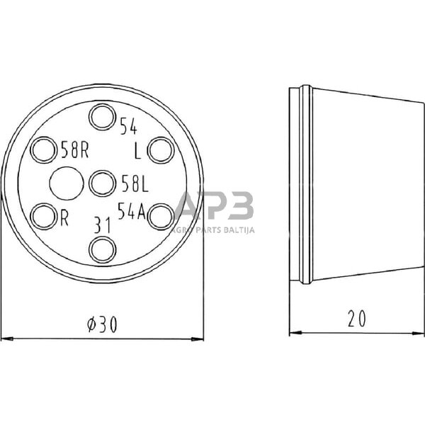 Kontaktinio lizdo korpusas ERICH JAEGER ISO 17124, 031596JAE 2 Kontaktinio lizdo korpusas ERICH JAEGER ISO 17124, 031596JAE 2