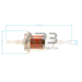 Kuro filtras John Deere 6X4 Gator, HPX Gator, TH Gator, AM116304, AM101126, MG269212, ET13224, M147272, AM107871, išmatavimai 110 x 38 x 6,35/7,94 mm