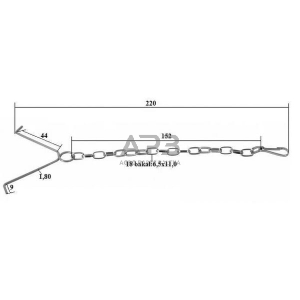 Kuro bako dangtelis – grandinė 1695732M1CHAIN 1 Kuro bako dangtelis – grandinė 1695732M1CHAIN 1