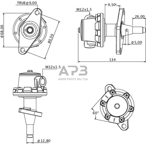 Kuro pompa Deutz 2x M12x1.5 4175667N 2 Kuro pompa Deutz 2x M12x1.5 4175667N 2
