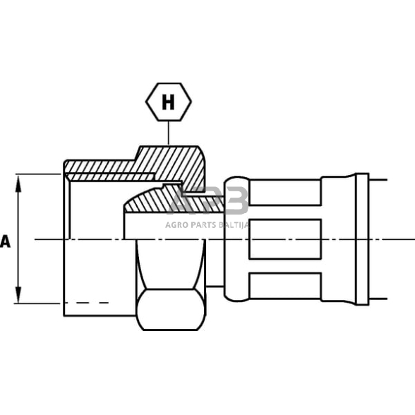 Kuro žarnos antgalis 1/4" LF64 1 Kuro žarnos antgalis 1/4" LF64 1