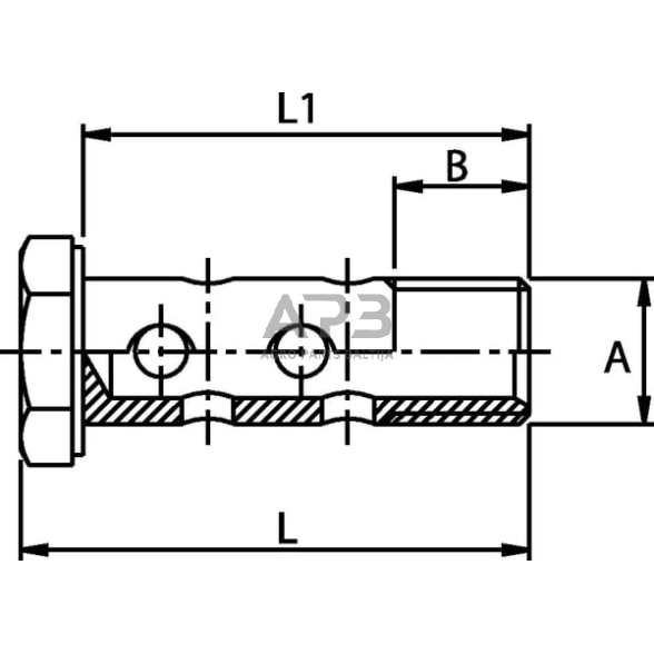 Kuro žarnos varžtas dvigubas M18x1,5 HBM18D 1 Kuro žarnos varžtas dvigubas M18x1,5 HBM18D 1
