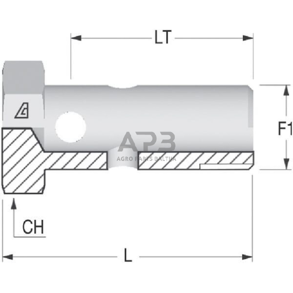 Kuro žarnos varžtas M16x1,5 HBM16 1 Kuro žarnos varžtas M16x1,5 HBM16 1