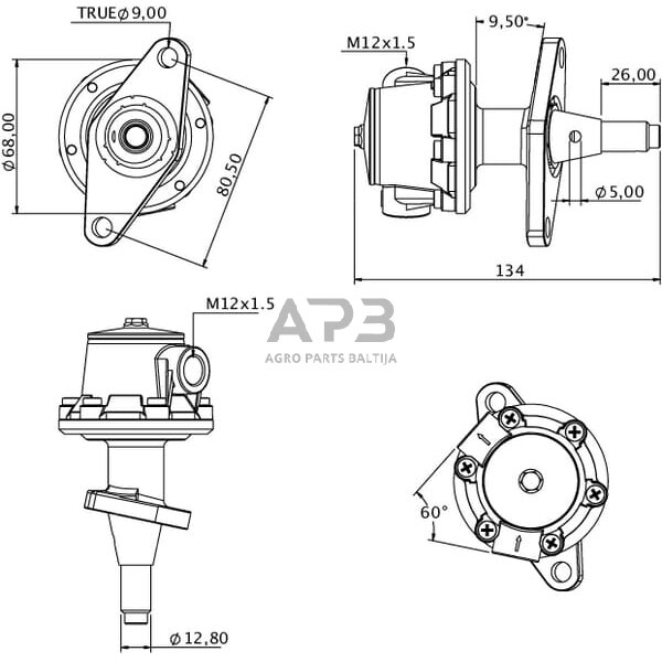 Kuro pompa Deutz 2x M12x1.5 4175667N 2 Kuro pompa Deutz 2x M12x1.5 4175667N 2