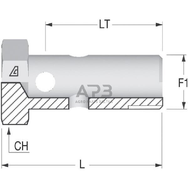 Kuro žarnos varžtas M16x1,5 HBM16 1 Kuro žarnos varžtas M16x1,5 HBM16 1