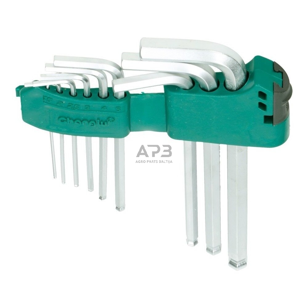 L-tipo šešiakampių vidutinių, apvalia galvute raktų rinkinys 9vnt. 1 L-tipo šešiakampių vidutinių, apvalia galvute raktų rinkinys 9vnt. 1