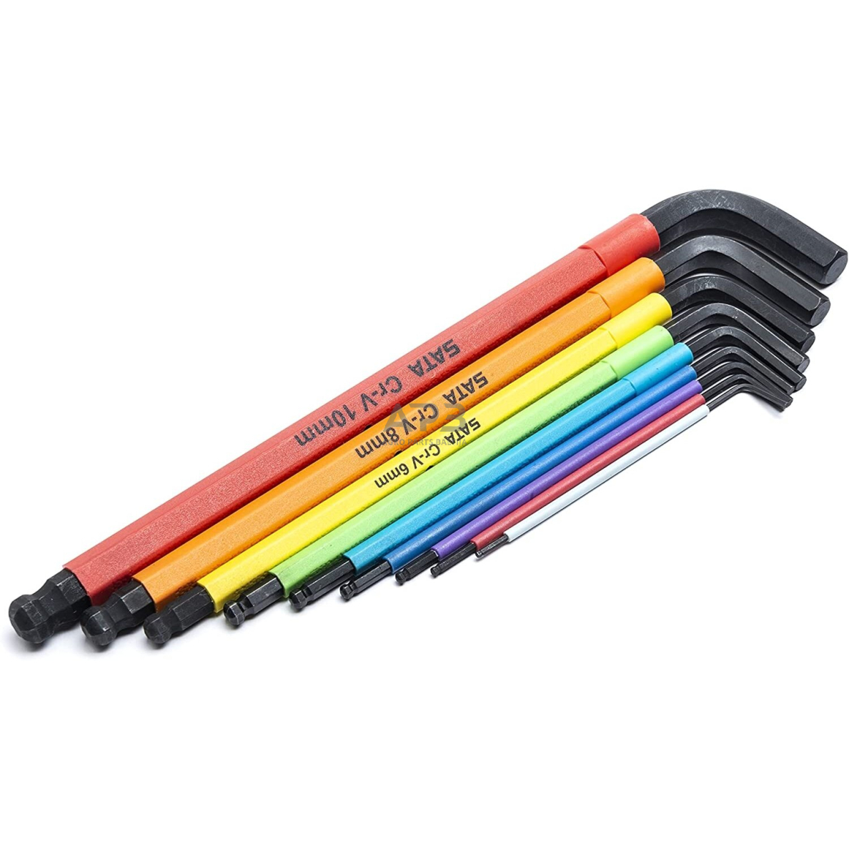 L-tipo šešiakampių prailgintų, apvalia galvute raktų rinkinys (spalvoti)(1.5-10mm) 2