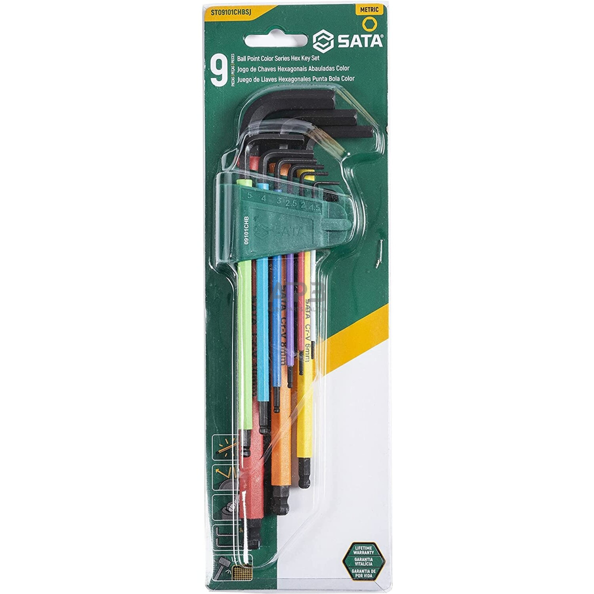 L-tipo šešiakampių prailgintų, apvalia galvute raktų rinkinys (spalvoti)(1.5-10mm) 7 L-tipo šešiakampių prailgintų, apvalia galvute raktų rinkinys (spalvoti)(1.5-10mm) 7