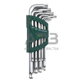 L-tipo šešiakampių TORX raktų su apvalia galvute rinkinys 9vnt. (T10-T50)