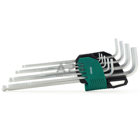 L-tipo šešiakampių prailgintų, apvalia galvute raktų rinkinys 9 vnt. (1.5-10 mm) 3 L-tipo šešiakampių prailgintų, apvalia galvute raktų rinkinys 9 vnt. (1.5-10 mm) 3