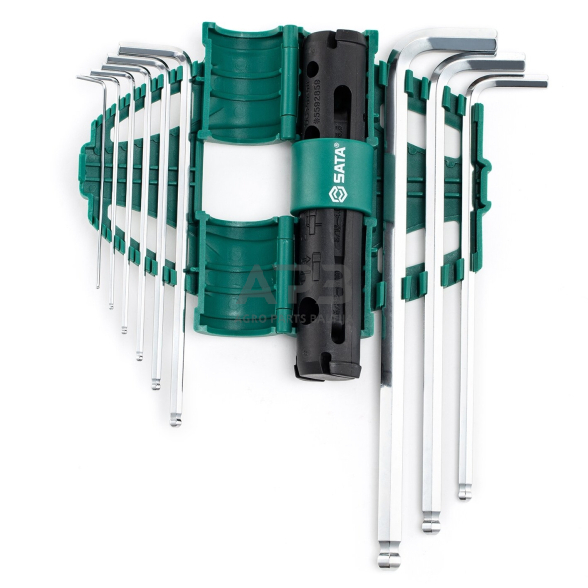 L-tipo šešiakampių prailgintų, apvalia galvute raktų rinkinys 9vnt. 2 L-tipo šešiakampių prailgintų, apvalia galvute raktų rinkinys 9vnt. 2