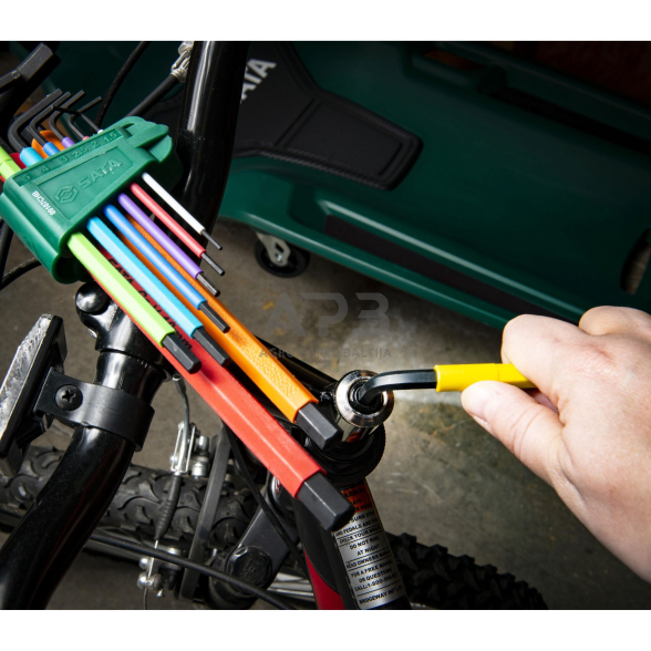 L-tipo šešiakampių vidutinių, raktų rinkinys 9vnt. (spalvoti)(1.5-10mm) 3 L-tipo šešiakampių vidutinių, raktų rinkinys 9vnt. (spalvoti)(1.5-10mm) 3