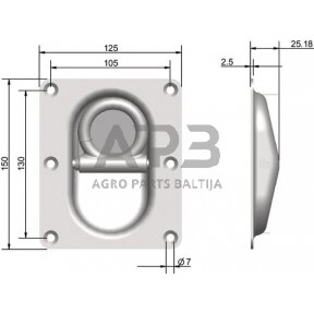 Laikiklis 150x125mm H=25.18mm 709010KR