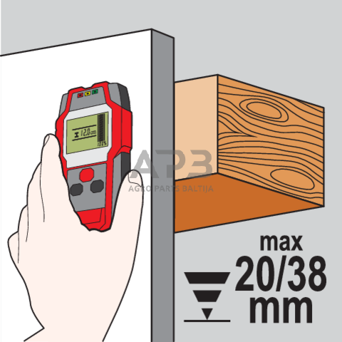Laidų, metalinių ir medinių profilių ir drėgmės detektorius 5 Laidų, metalinių ir medinių profilių ir drėgmės detektorius 5
