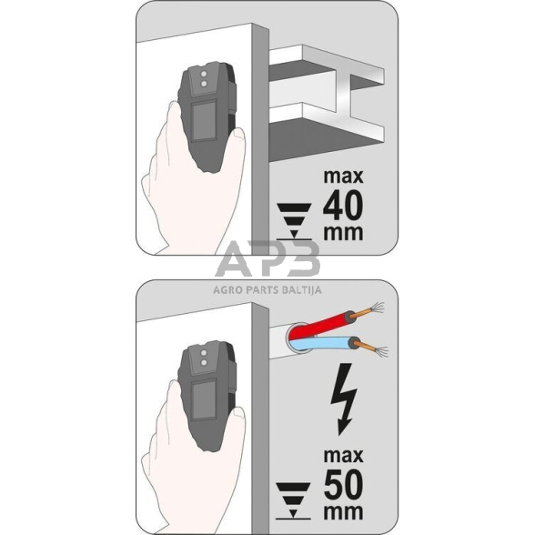 Laidų ir metalinių profilių detektorius 4 Laidų ir metalinių profilių detektorius 4