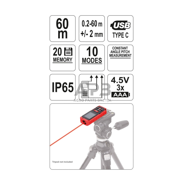 Lazerinis atstumų matuoklis 0.2-60m 4 Lazerinis atstumų matuoklis 0.2-60m 4