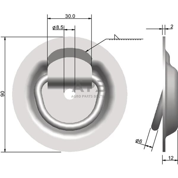Laikiklis 90mm H=12mm 709016KR 2 Laikiklis 90mm H=12mm 709016KR 2