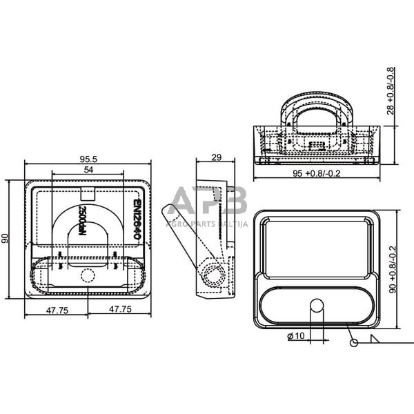 Laikiklis 95.5x90mm H=29mm 709022KR 1