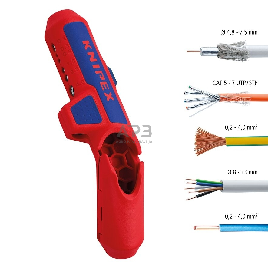 Laidų nuvalymo įrankis KNIPEX ErgoStrip 5