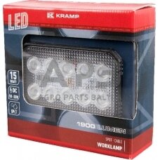 LED darbo žibintas stačiakampis 15W, 1900lm, 10/30V, 150x37x100mm, 10 LED LA10021