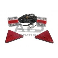 LED magnetinis priekabos žibintų komplektas su laidu 12V, 12 metrų kabelis, 2,5 metro kabelis, 7 kontaktų gopart LA65003