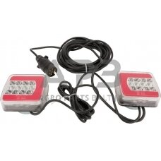 LED magnetinis priekabos žibintų komplektas su laidu 12V, 24V, 7,5 metro kabelis, 2,5 metro kabelis, 7 kontaktų gopart LA65007