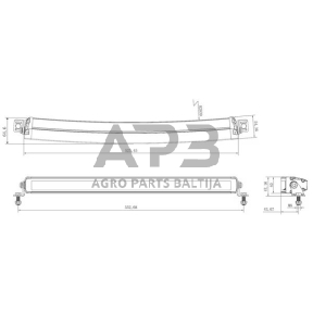 LED Bar žibintas 105W, 8820lm, 12/24V, balta/oranžinė, 525.5x40x54.4mm 21 LED, E-BOOST LA10824