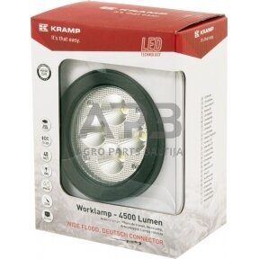 LED darbo žibintas apvalus 40W, 3800lm, 110x93x145mm, 4 LED LA10416