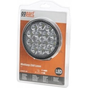 LED darbo žibintas apvalus 42W, 3360lm, 10/30V, Ø 117mm, 14 LED gopart LA15027