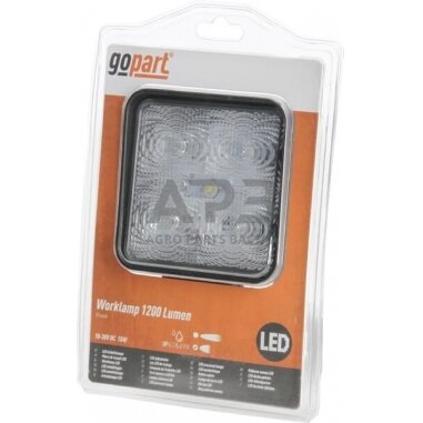 LED darbo žibintas kvadratinis 15W, 900lm, 10/30V, 128x45x110mm, 5 LED gopart LA15021 1 LED darbo žibintas kvadratinis 15W, 900lm, 10/30V, 128x45x110mm, 5 LED gopart LA15021 1