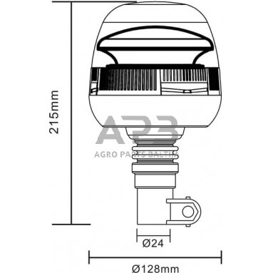 LED oranžinis švyturėlis 24W, 12-24V, Ø 128mm x 215mm LA20020 6 LED oranžinis švyturėlis 24W, 12-24V, Ø 128mm x 215mm LA20020 6