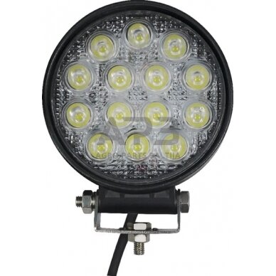 LED darbo žibintas apvalus 42W, 3360lm, 10/30V, Ø 117mm, 14 LED, gopart LA15028