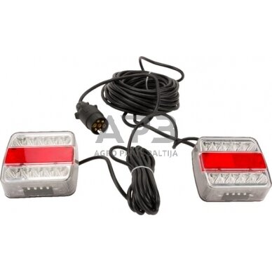LED priekabos žibintų komplektas su laidu 12V, 12 metrų kabelis, 2,5 metro kabelis gopart LA65016