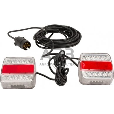 LED priekabos žibintų komplektas su laidu 12V, 7,5 metro kabelis, 2,5 metro kabelis gopart LA65015