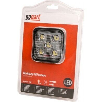 LED darbo žibintas kvadratinis 15W, 900lm, 10-30V, 108x38x83mm, gopart LA15013 3 LED darbo žibintas kvadratinis 15W, 900lm, 10-30V, 108x38x83mm, gopart LA15013 3
