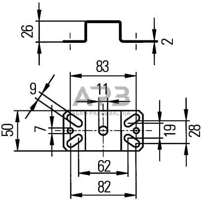 LED darbinio žibinto laikiklis Hella 9XD130261001 2 LED darbinio žibinto laikiklis Hella 9XD130261001 2