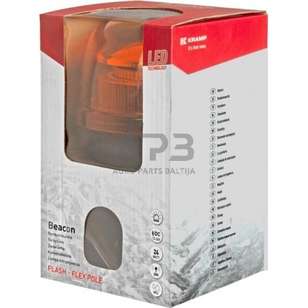 LED oranžinis švyturėlis 24W, 12-24V, Ø 128mm x 215mm LA20020 4 LED oranžinis švyturėlis 24W, 12-24V, Ø 128mm x 215mm LA20020 4