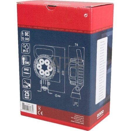 LED darbo žibintas apvalus 25W, 2000lm, 10/30V, Ø 117mm, 6 LED LA10016 4 LED darbo žibintas apvalus 25W, 2000lm, 10/30V, Ø 117mm, 6 LED LA10016 4