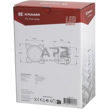 LED darbo žibintas apvalus 40W, 4000lm, 10/30V, Ø 90mm, H11, 4 LED LA10447SP 2 LED darbo žibintas apvalus 40W, 4000lm, 10/30V, Ø 90mm, H11, 4 LED LA10447SP 2