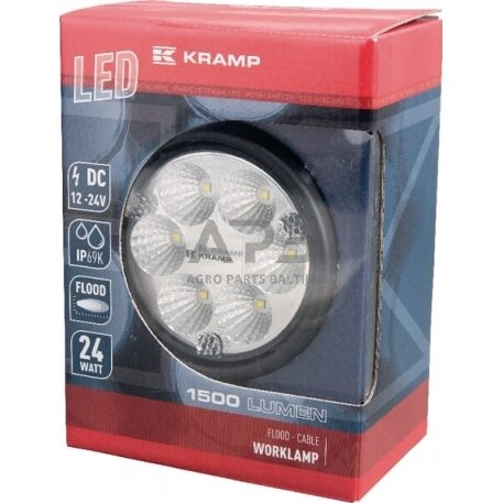 LED darbo žibintas apvalus 24W, 1500lm, 10/30V, Ø 117mm, 6 LED LA10009 2 LED darbo žibintas apvalus 24W, 1500lm, 10/30V, Ø 117mm, 6 LED LA10009 2