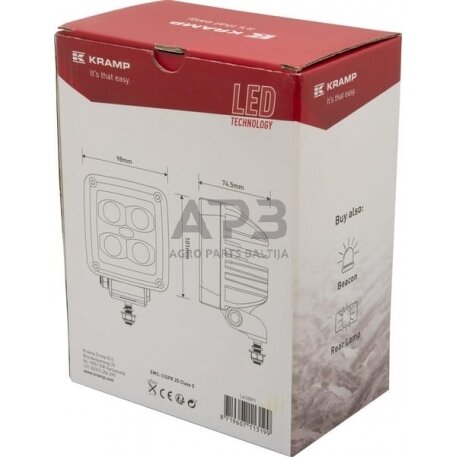 LED darbo žibintas kvadratinis 40W, 4500lm, 101x74.5x98mm 4 LED LA10091 2 LED darbo žibintas kvadratinis 40W, 4500lm, 101x74.5x98mm 4 LED LA10091 2