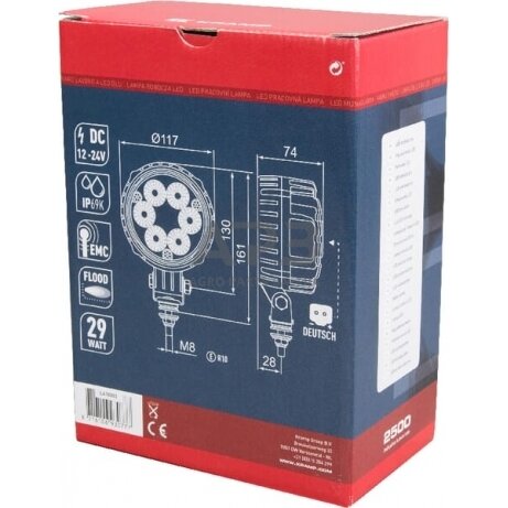 LED darbo žibintas apvalus 29W, 2500lm, 10/30V, Ø 117mm 6 LED LA10003 4 LED darbo žibintas apvalus 29W, 2500lm, 10/30V, Ø 117mm 6 LED LA10003 4