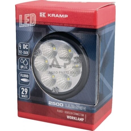 LED darbo žibintas apvalus 29W, 2500lm, 10/30V, Ø 117mm 6 LED LA10003 2 LED darbo žibintas apvalus 29W, 2500lm, 10/30V, Ø 117mm 6 LED LA10003 2