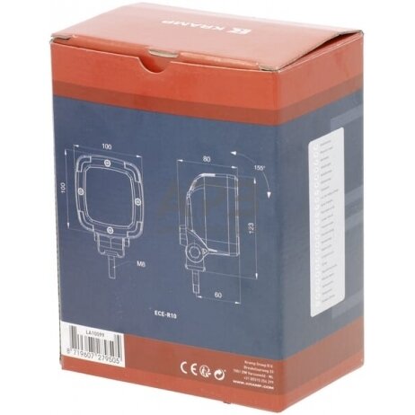 LED darbo žibintas kvadratinis 15W, 1800lm, 12-55V, 123x74x100mm, 9 LED LA10099 2 LED darbo žibintas kvadratinis 15W, 1800lm, 12-55V, 123x74x100mm, 9 LED LA10099 2