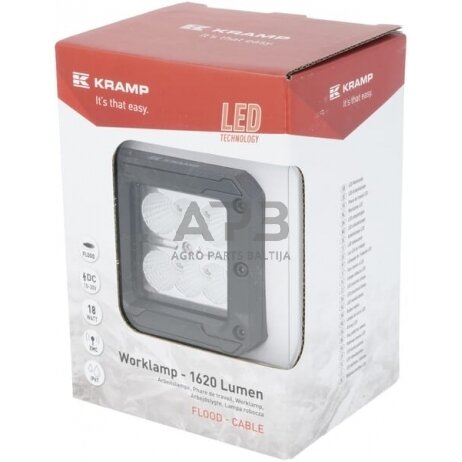 LED darbo žibintas kvadratinis 18W, 1620lm, 10-30V, 85x76x81mm, LA10092 5 LED darbo žibintas kvadratinis 18W, 1620lm, 10-30V, 85x76x81mm, LA10092 5