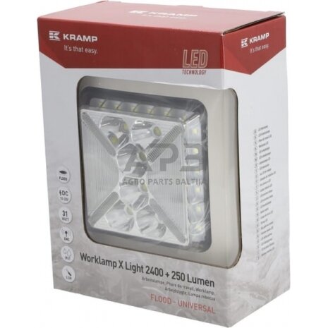 LED darbo žibintas kvadratinis 31W 2400/250lm LA10505 3 LED darbo žibintas kvadratinis 31W 2400/250lm LA10505 3